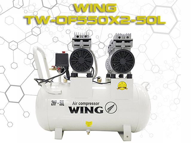 Máy nén khí không dầu giảm âm Wing TW-OF550X2-50L